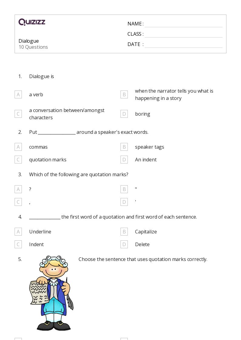 50+ Quotations worksheets for 5th Grade on Quizizz Free & Printable