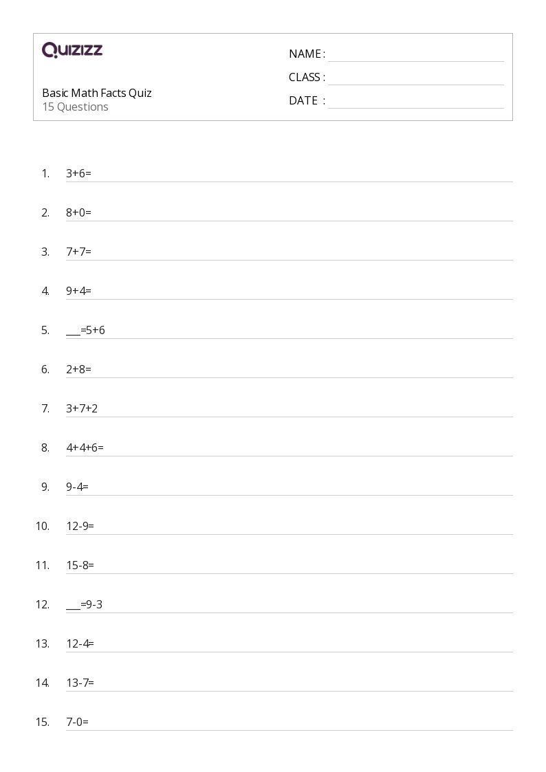 50+ Division Facts worksheets for 1st Class on Quizizz Free & Printable