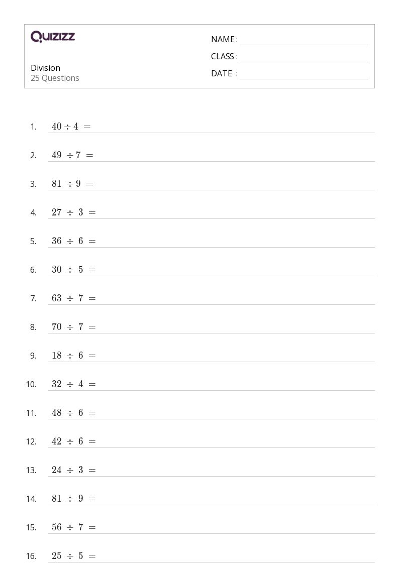 50+ Division worksheets for Grade 2 on Quizizz Free & Printable