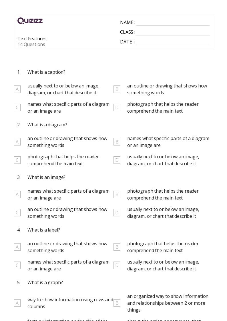 50+ Using Text Features worksheets for 2nd Grade on Quizizz Free & Printable