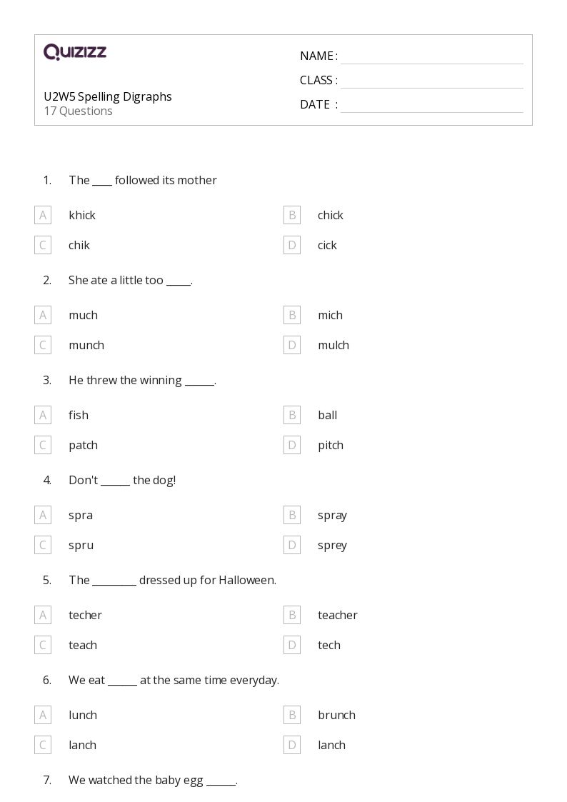50+ Digraphs worksheets for 3rd Grade on Quizizz Free & Printable