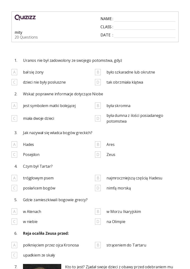 Ponad 50 Mity arkuszy roboczych dla Klasa 5 w Quizizz | Darmowe i do druku