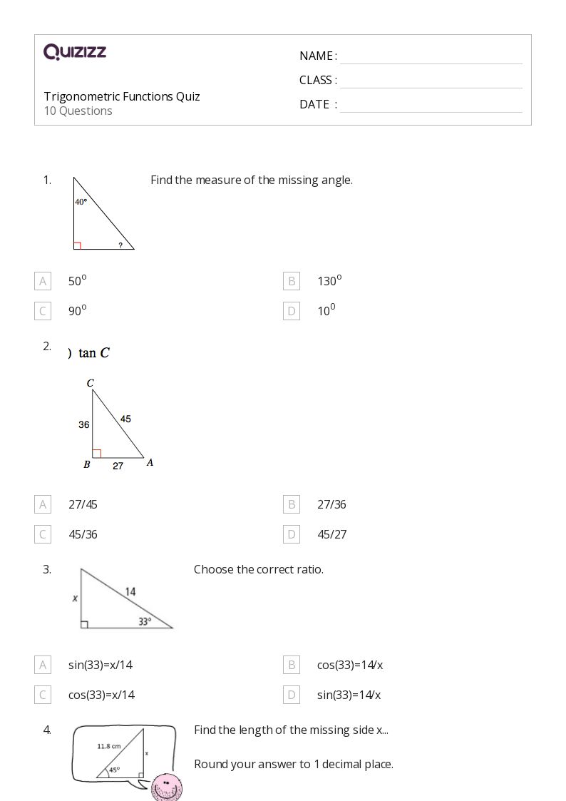 50+ second derivatives of trigonometric functions worksheets for 9th