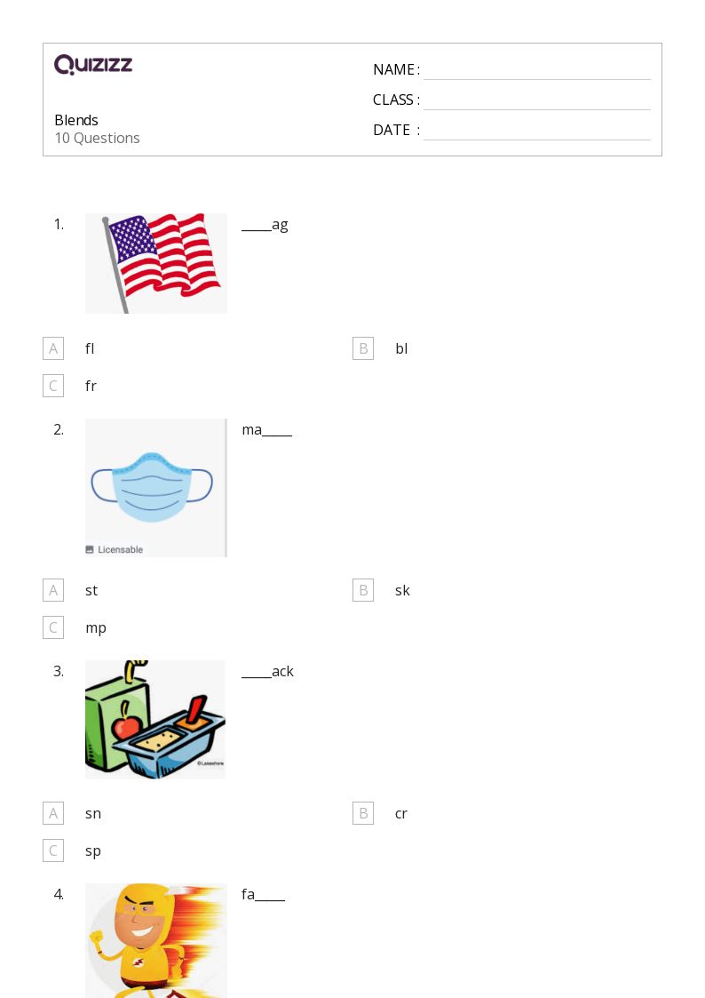 50+ Blends worksheets for 2nd Grade on Quizizz | Free & Printable