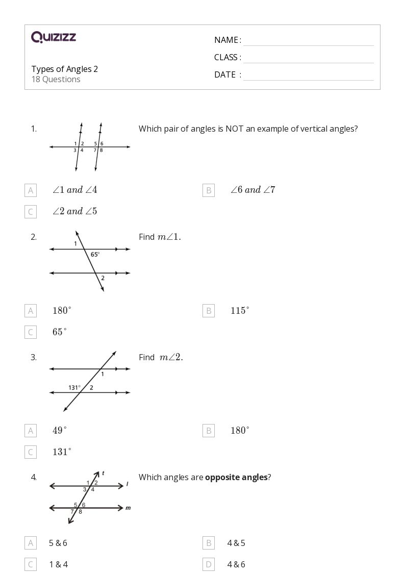 50+ angles worksheets for 11th Class on Quizizz Free & Printable