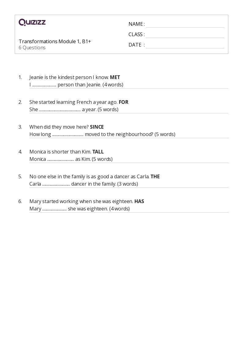 50+ Transformations worksheets for 4th Grade on Quizizz Free & Printable