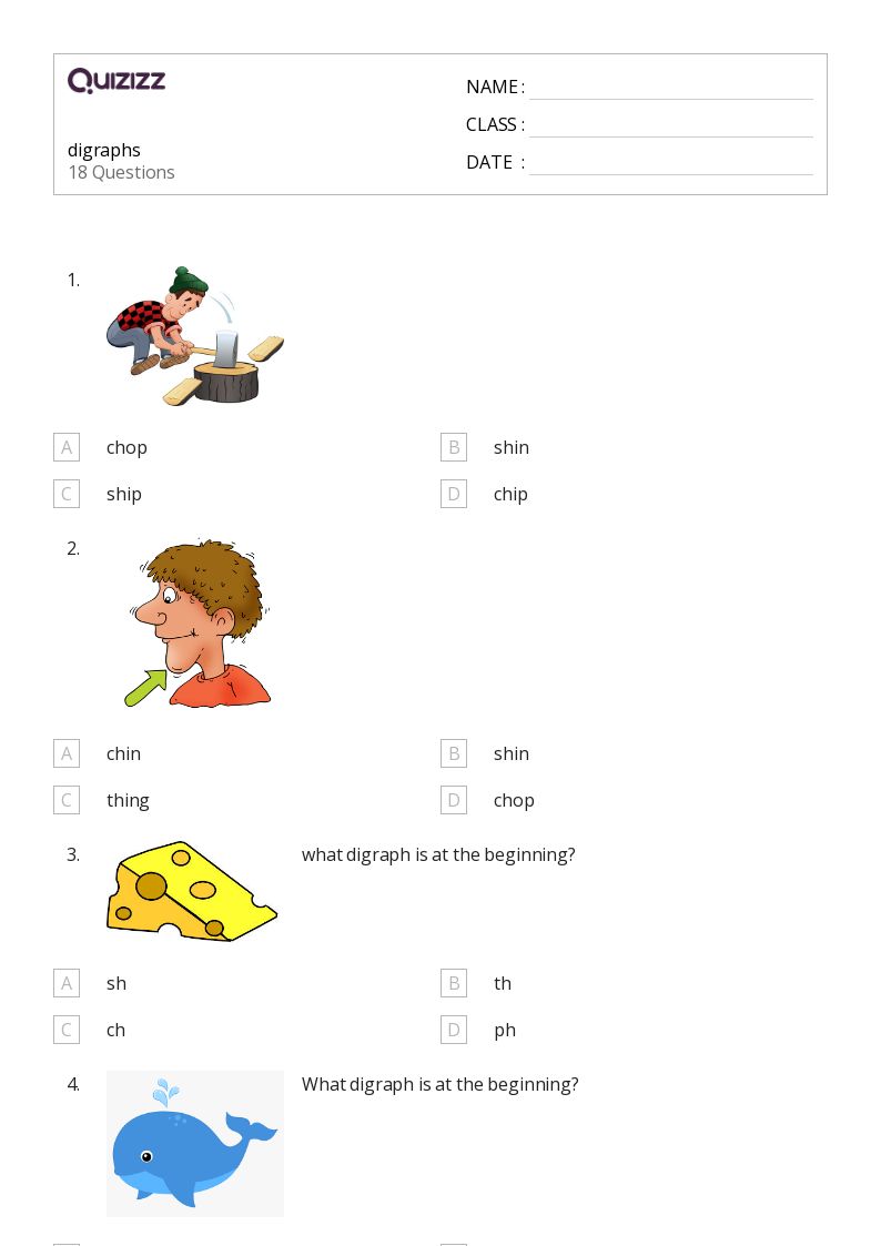 50+ Digraphs worksheets for Kindergarten on Quizizz | Free & Printable