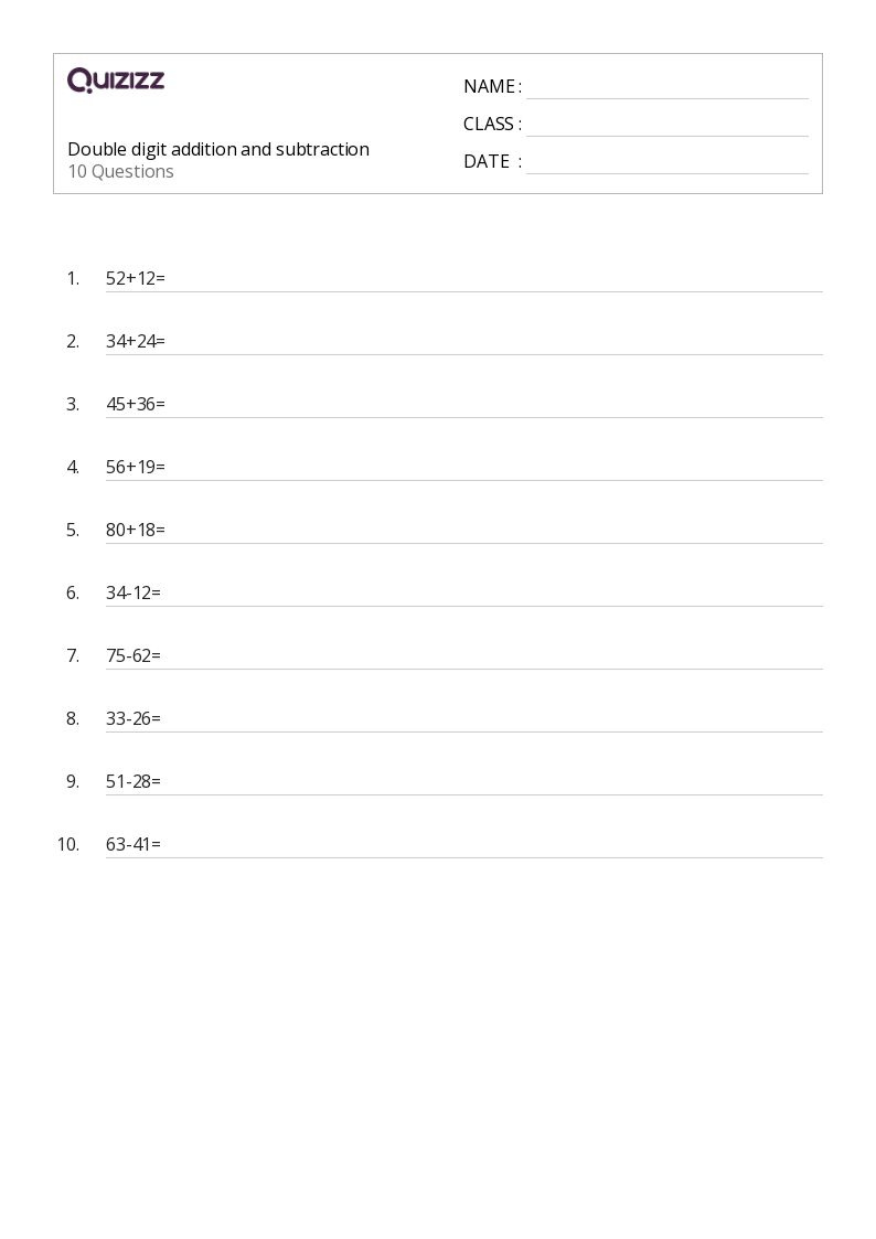 50+ Adding and Subtracting Mixed Numbers worksheets on Quizizz Free & Printable