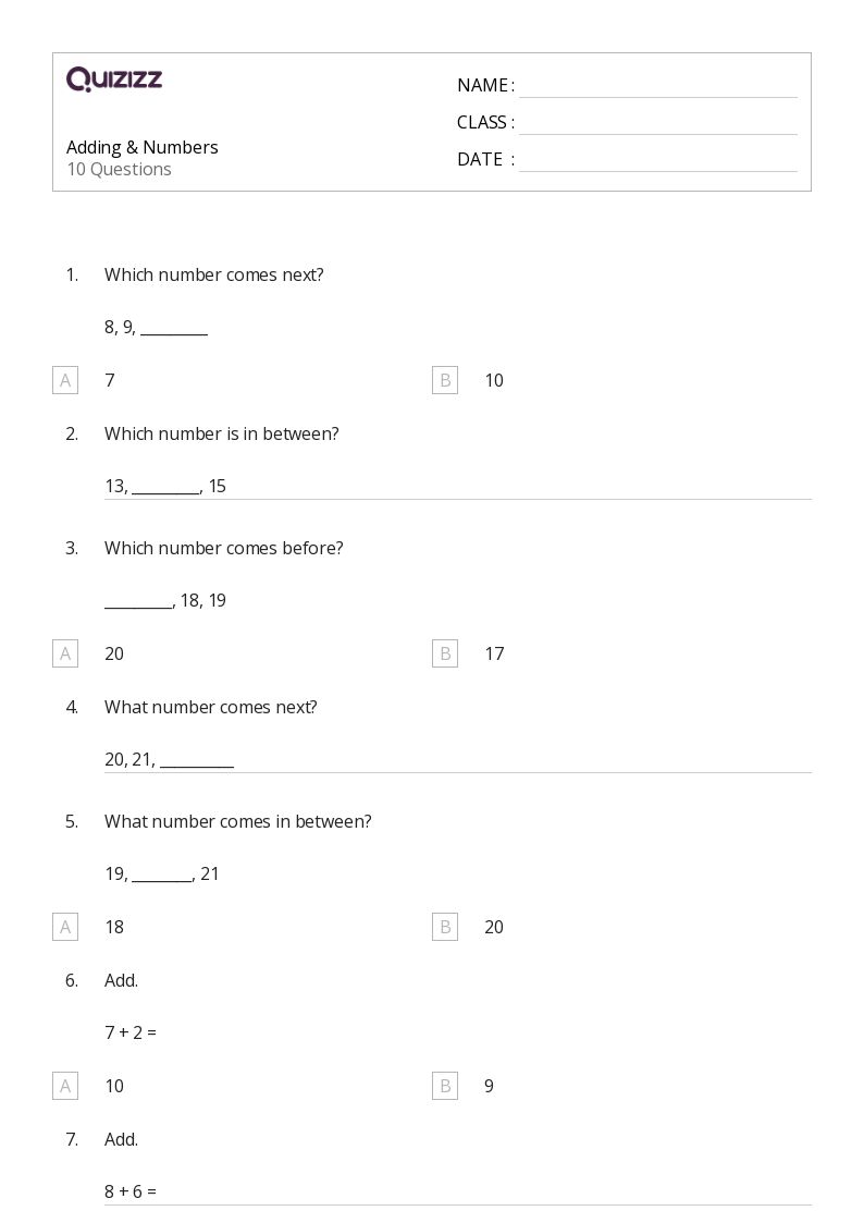 50+ Adding Mixed Numbers worksheets for 1st Class on Quizizz Free & Printable