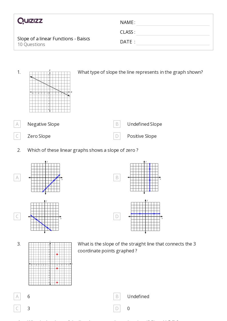 50+ Slope of a Line worksheets for 7th Grade on Quizizz Free & Printable