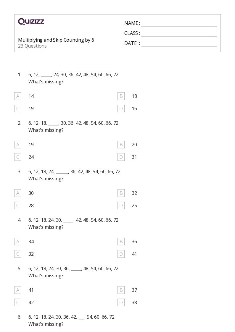 50+ Skip Counting worksheets for 3rd Grade on Quizizz Free & Printable