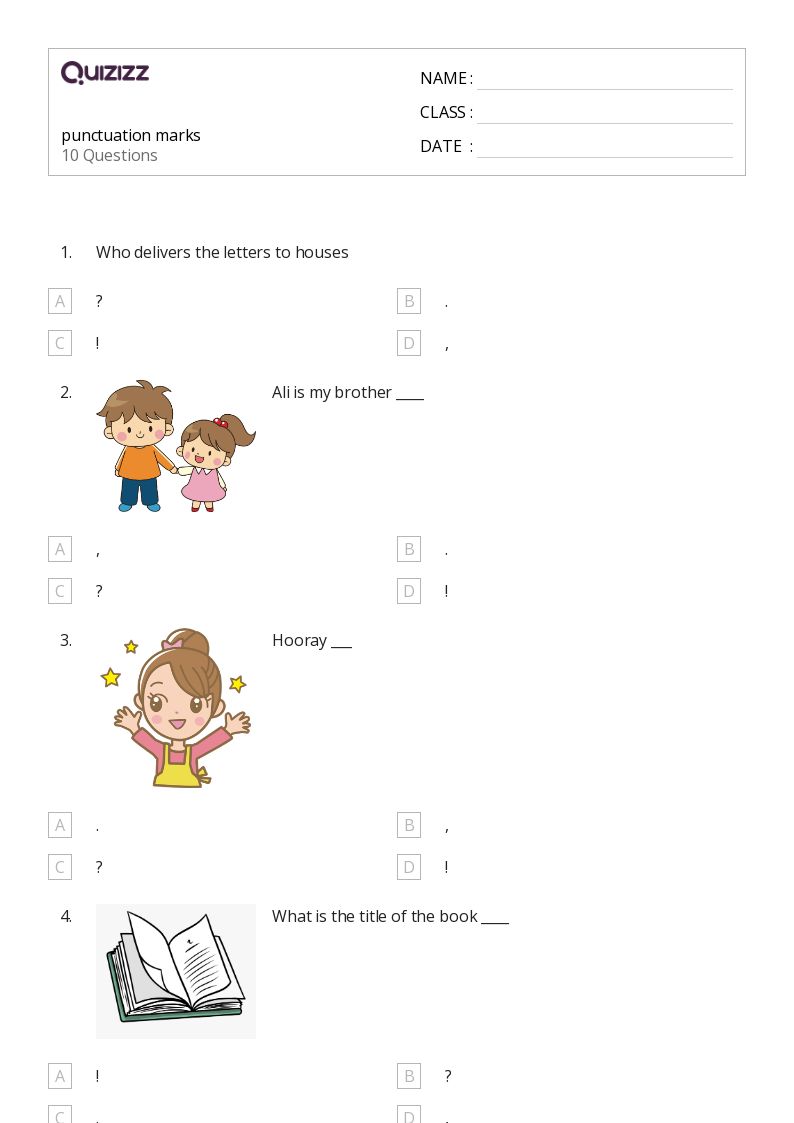 50+ Punctuation worksheets for 8th Class on Quizizz Free & Printable