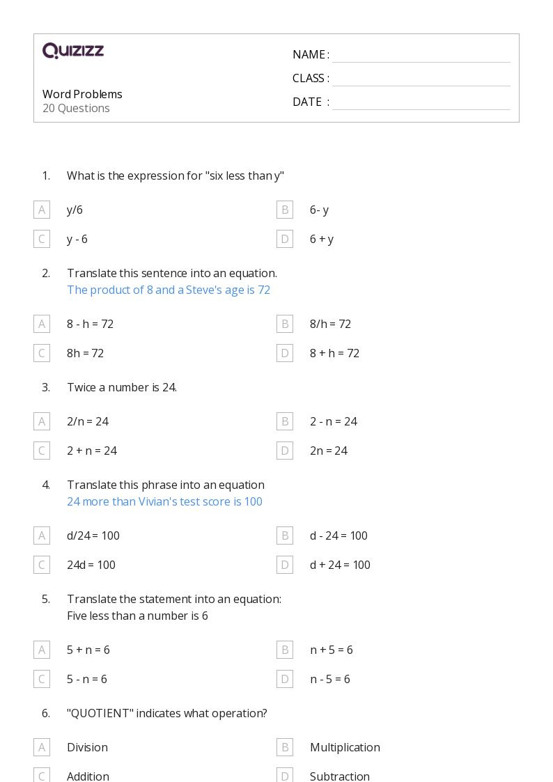 50+ Multiplication Word Problems worksheets for 8th Grade on Quizizz Free & Printable