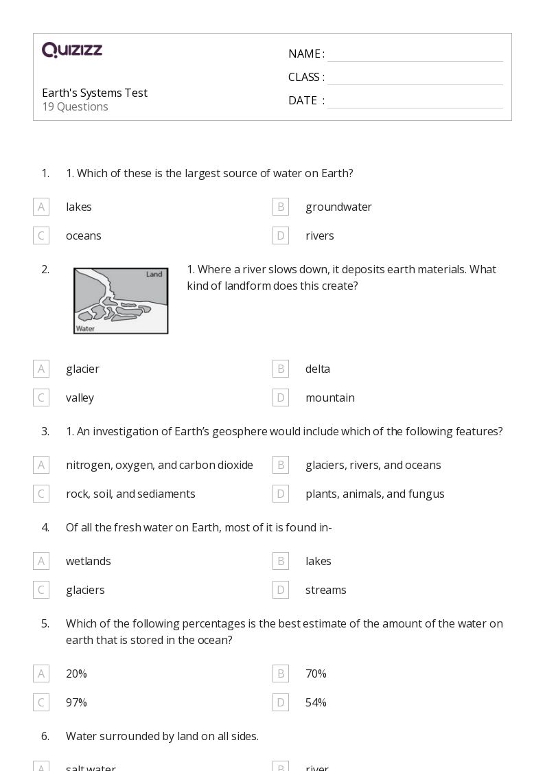 50+ Earth's Systems worksheets on Quizizz | Free & Printable