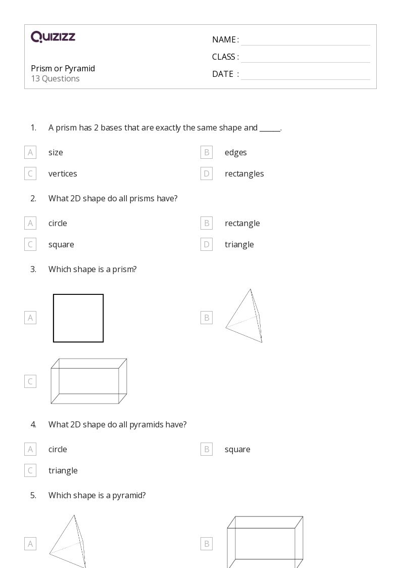 50+ Rectangular Prisms worksheets for 3rd Grade on Quizizz Free & Printable
