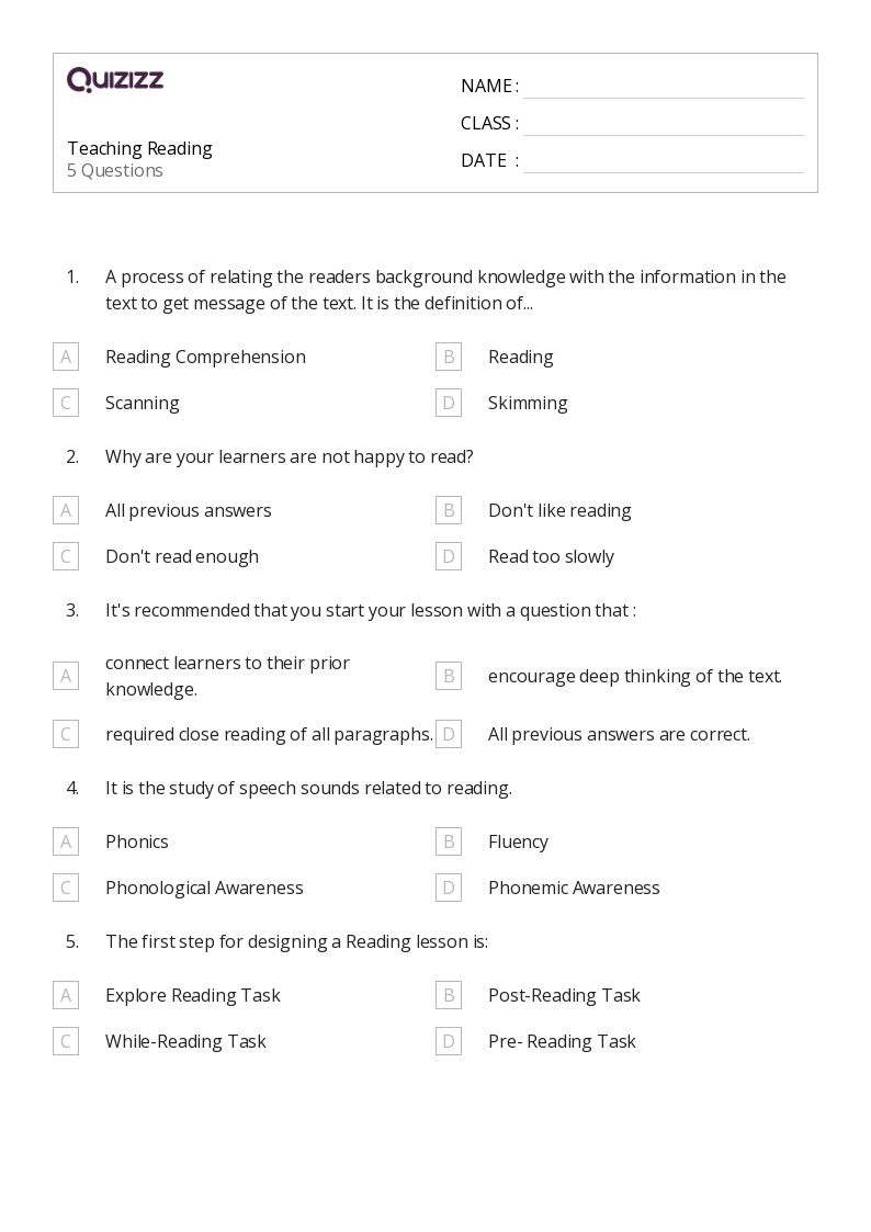 50+ Reading Fluency worksheets for 3rd Class on Quizizz Free & Printable