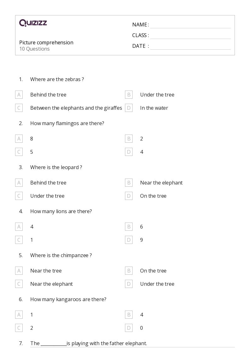 50+ Picture Comprehension worksheets for 2nd Grade on Quizizz Free & Printable