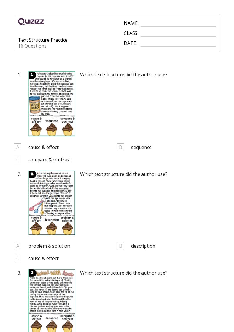 50+ Analyzing Text Structure worksheets on Quizizz Free & Printable