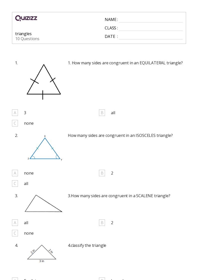 50+ Triangles worksheets for 5th Class on Quizizz Free & Printable
