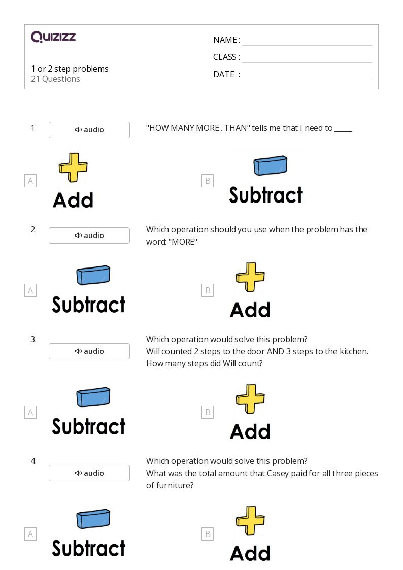 50+ TwoStep Word Problems worksheets for 2nd Year on Quizizz Free