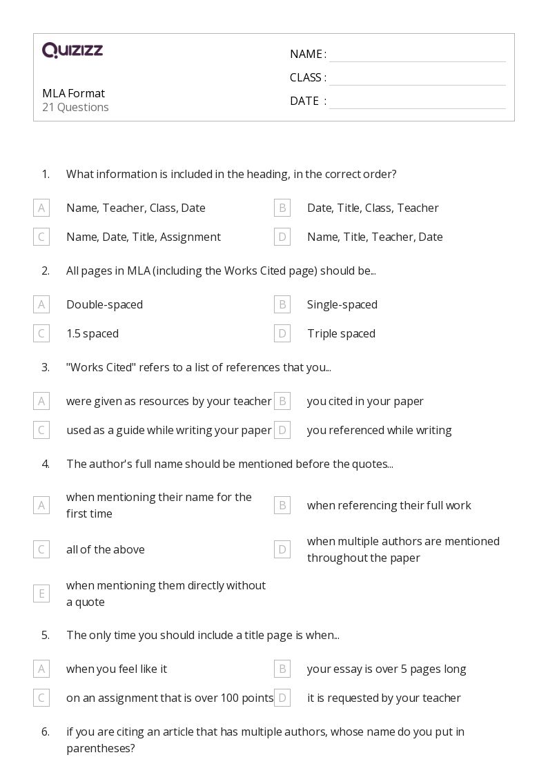 50+ Alphabetical Order worksheets for 6th Grade on Quizizz Free & Printable