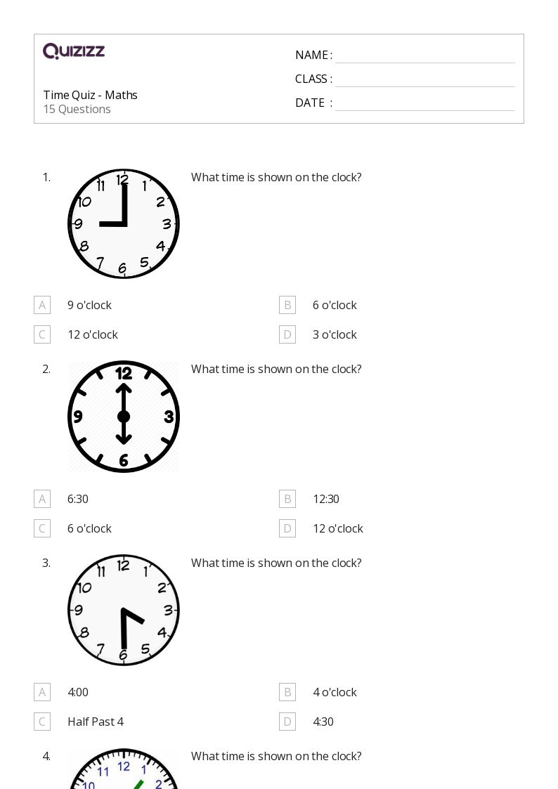 50+ Time worksheets on Quizizz Free & Printable