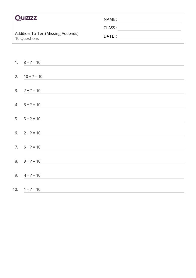 50+ Addition and Missing Addends worksheets for 8th Grade on Quizizz Free & Printable