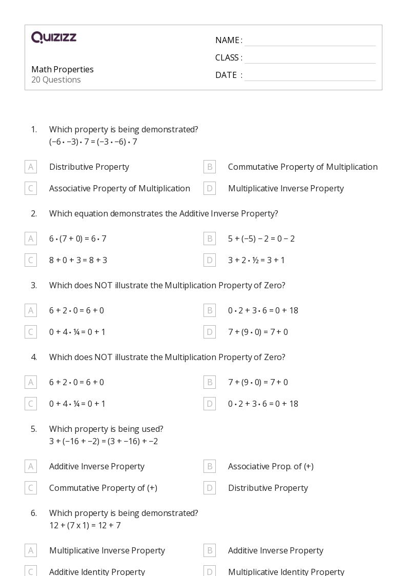 50+ Distributive Property of Multiplication worksheets for 6th Grade on
