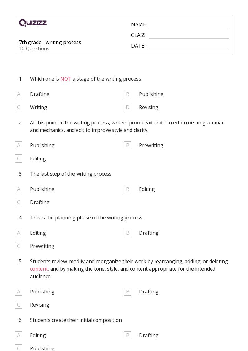 50+ Grammar and Mechanics worksheets for 7th Class on Quizizz Free