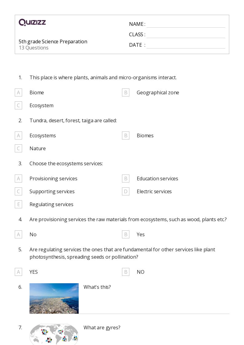 50+ Ecosystems worksheets on Quizizz Free & Printable
