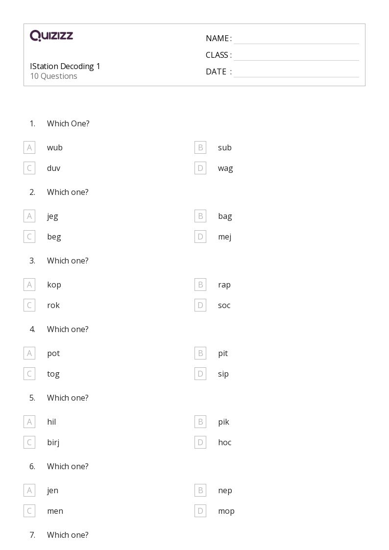 50+ Decoding Words worksheets for 2nd Grade on Quizizz Free & Printable
