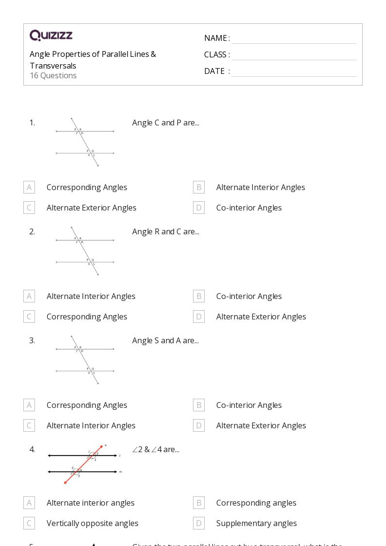 50+ angles worksheets for 11th Class on Quizizz Free & Printable