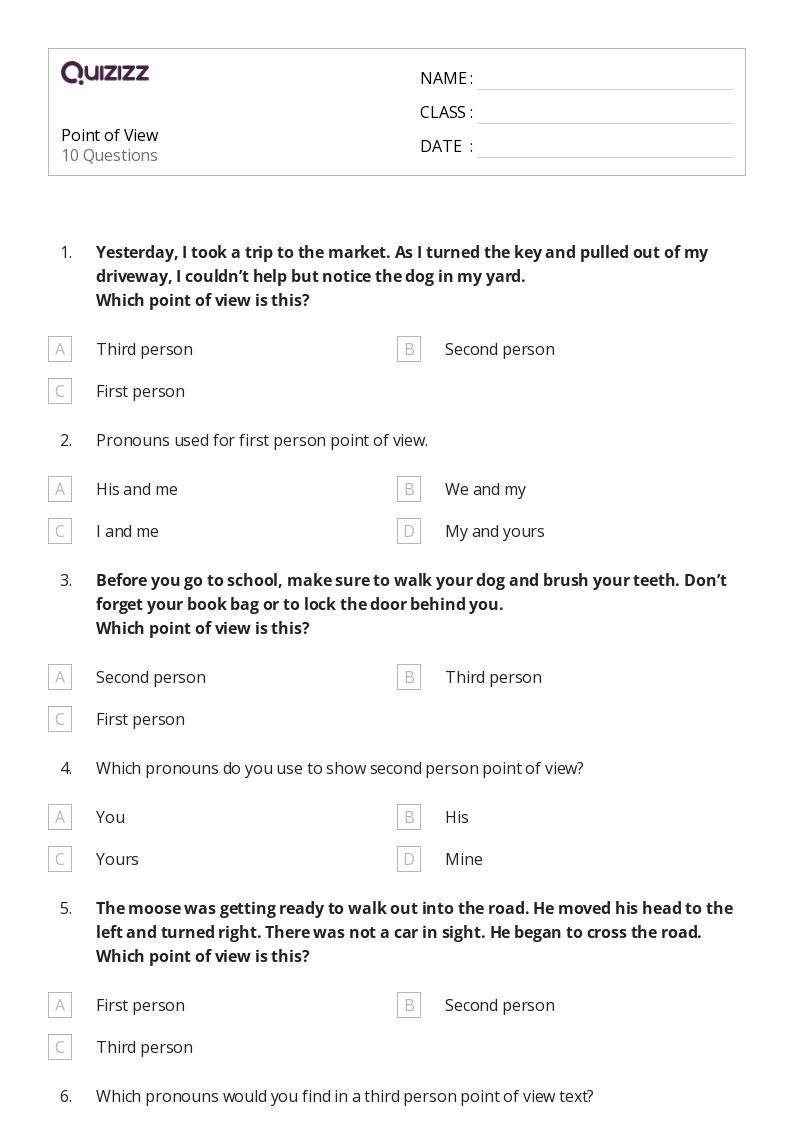 50+ Analyzing Point of View worksheets for 2nd Grade on Quizizz | Free