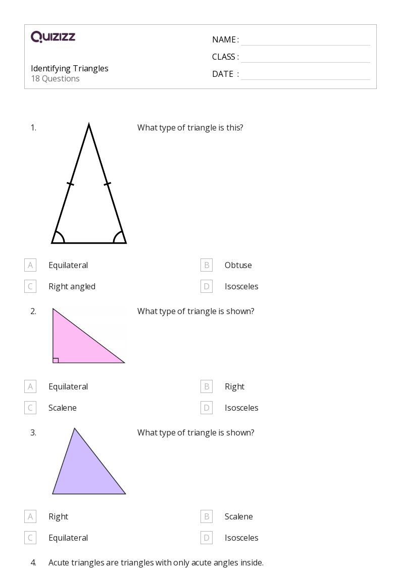 50+ Triangles worksheets for 6th Class on Quizizz Free & Printable