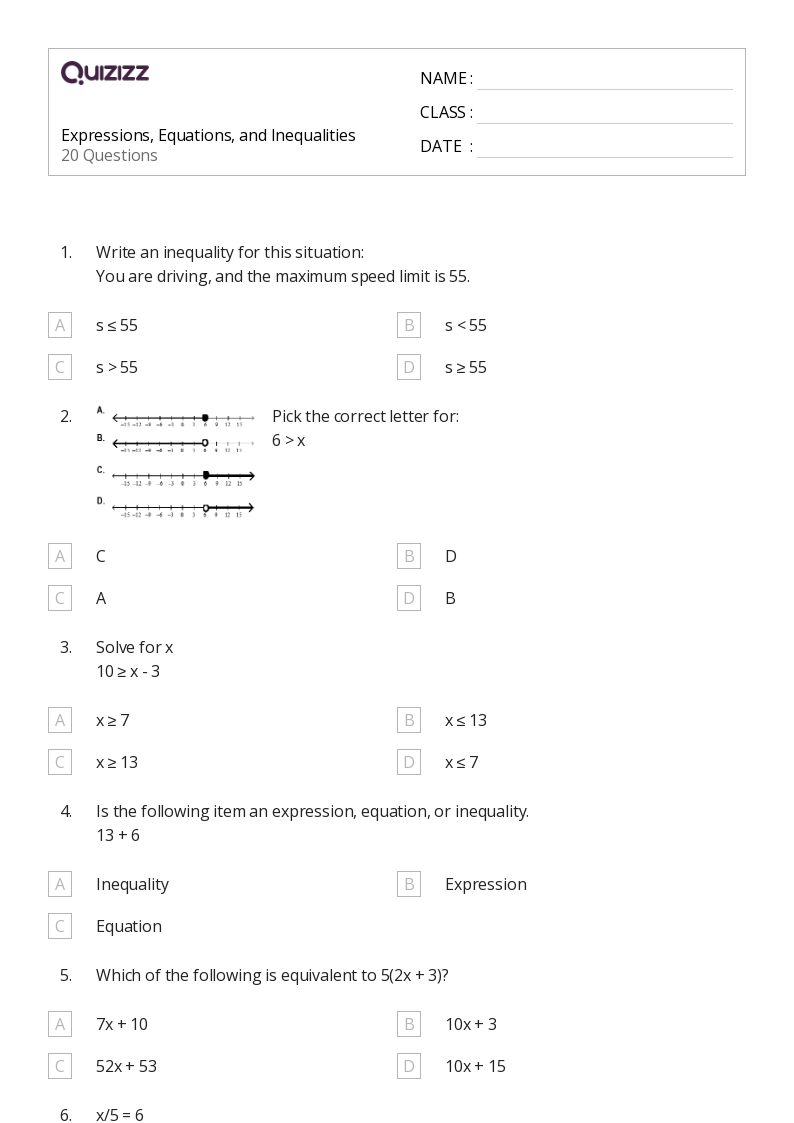 50+ Understanding Expressions and Equations worksheets for 5th Grade on Quizizz Free & Printable