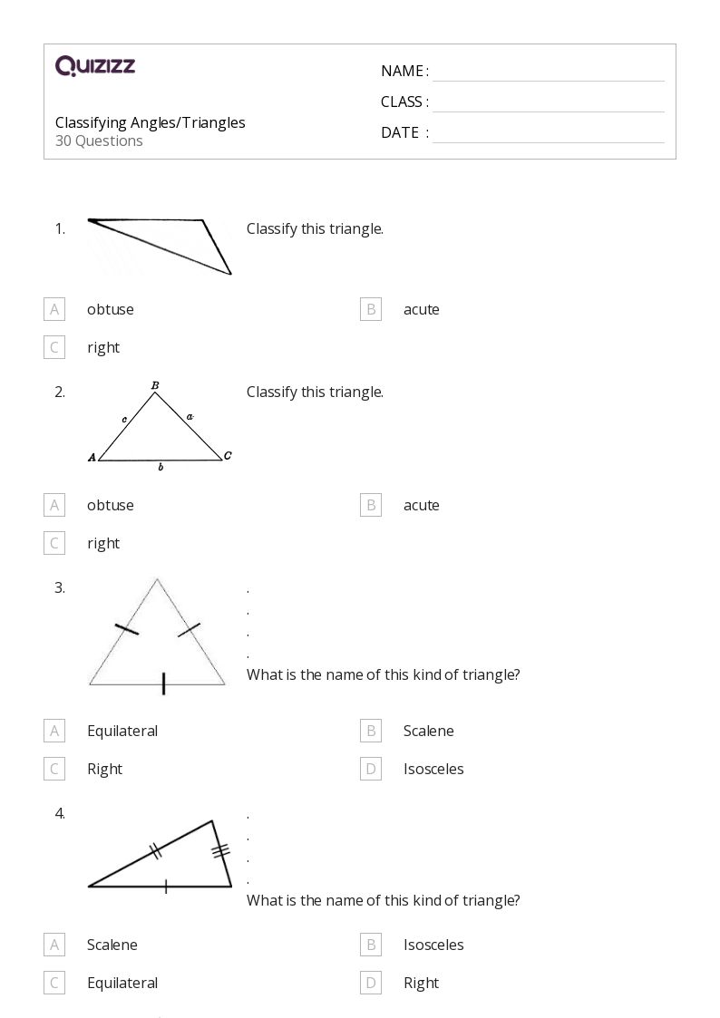 50+ Classifying Angles worksheets for 8th Grade on Quizizz | Free