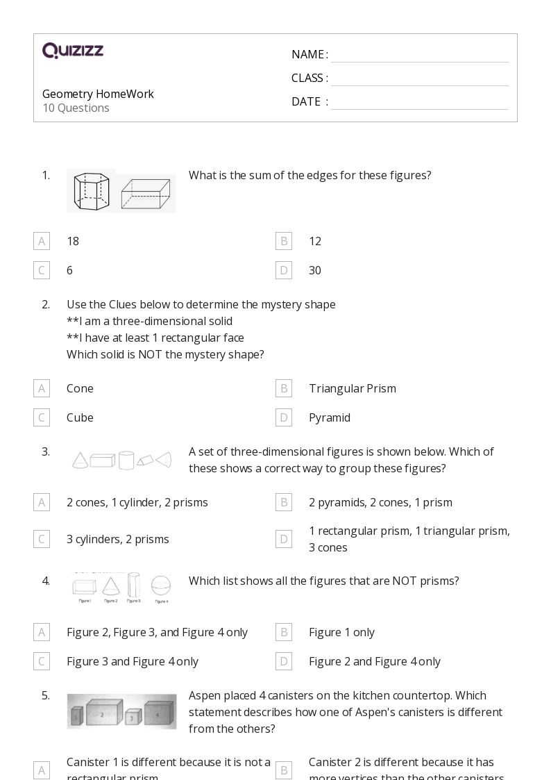 50+ Rectangular Prisms worksheets for 3rd Grade on Quizizz Free & Printable