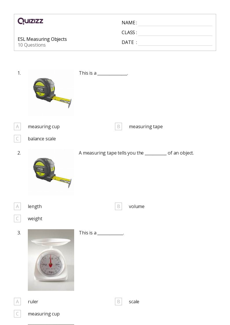50+ Measuring Length worksheets for Kindergarten on Quizizz Free