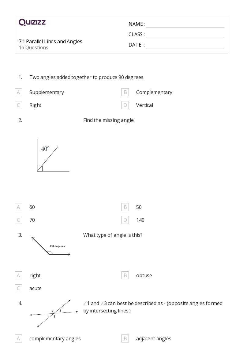 50+ angles worksheets for 9th Grade on Quizizz Free & Printable