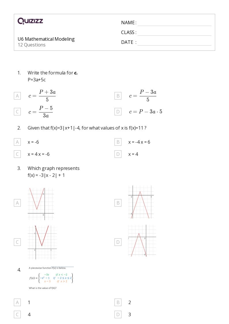 50+ algebraic modeling worksheets for 10th Class on Quizizz Free & Printable