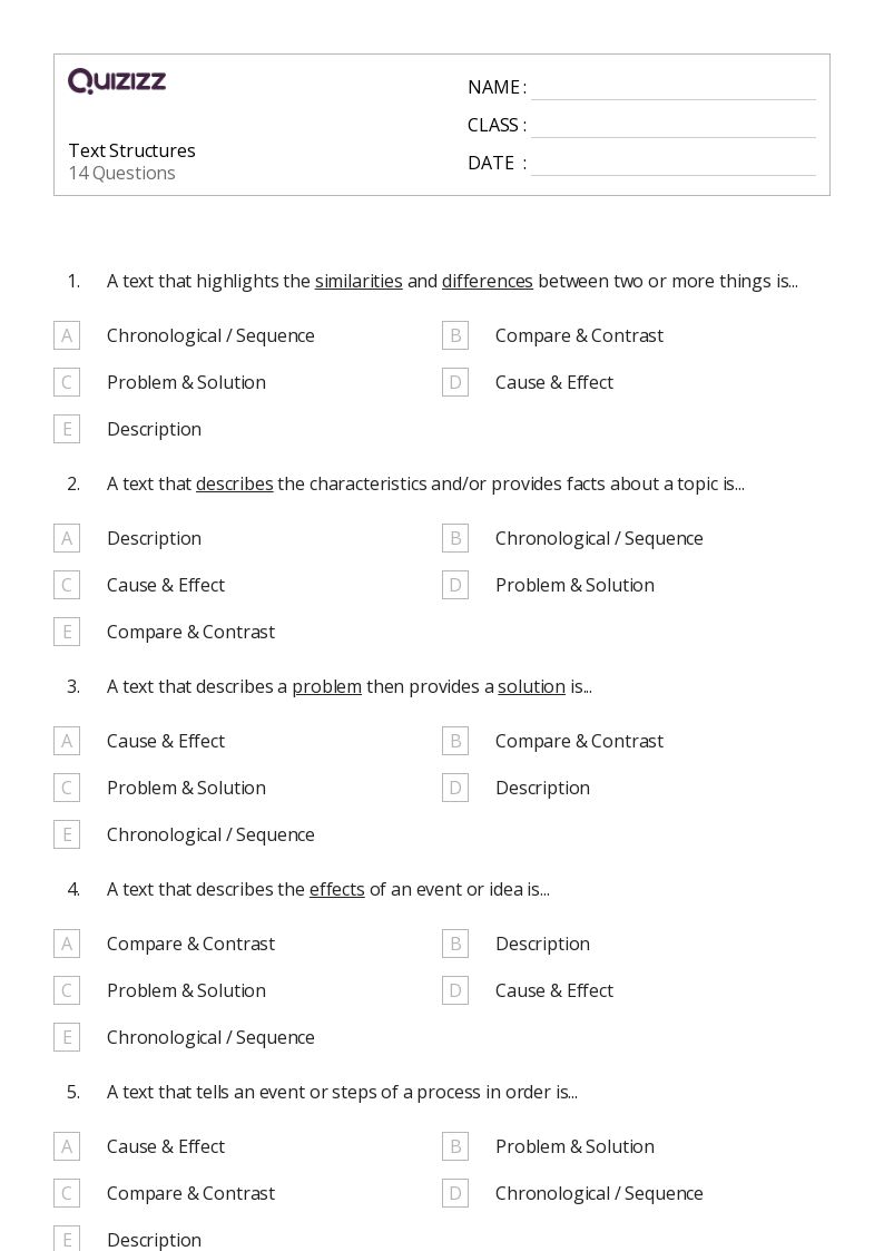 50+ Paragraph Structure worksheets for 5th Grade on Quizizz Free & Printable