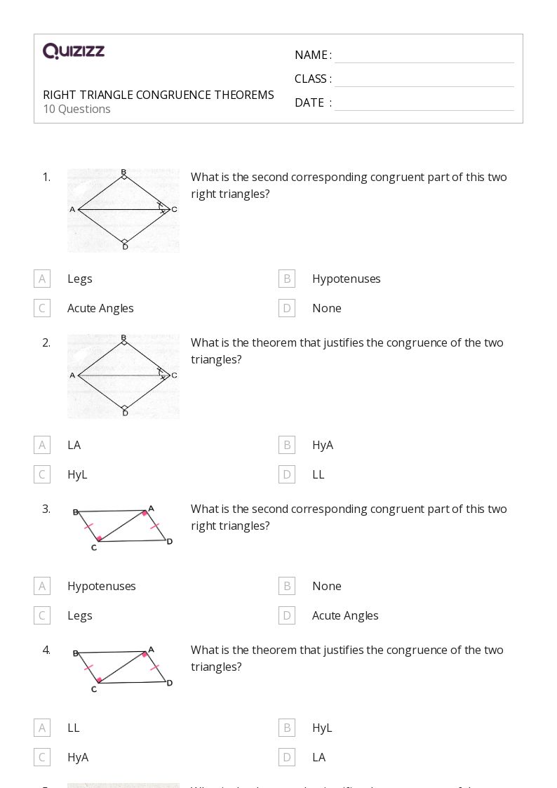 50+ Triangle Theorems worksheets on Quizizz Free & Printable