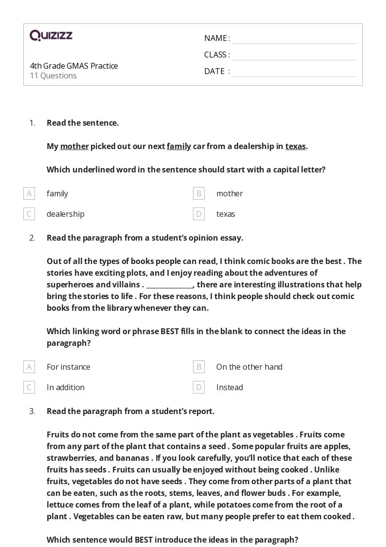 50+ Sentence Variety worksheets for 4th Year on Quizizz Free & Printable