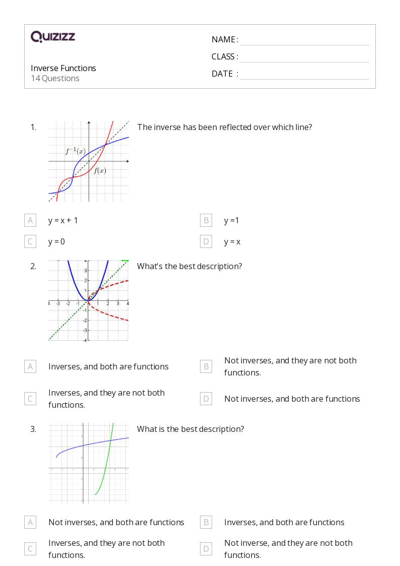 50+ Graphs & Functions worksheets for 12th Year on Quizizz | Free