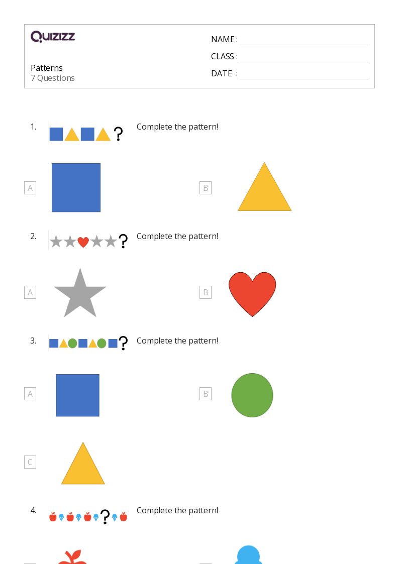 50+ Word Patterns worksheets for Kindergarten on Quizizz Free & Printable