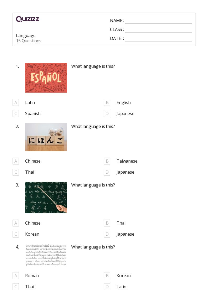 50+ Language worksheets on Quizizz Free & Printable