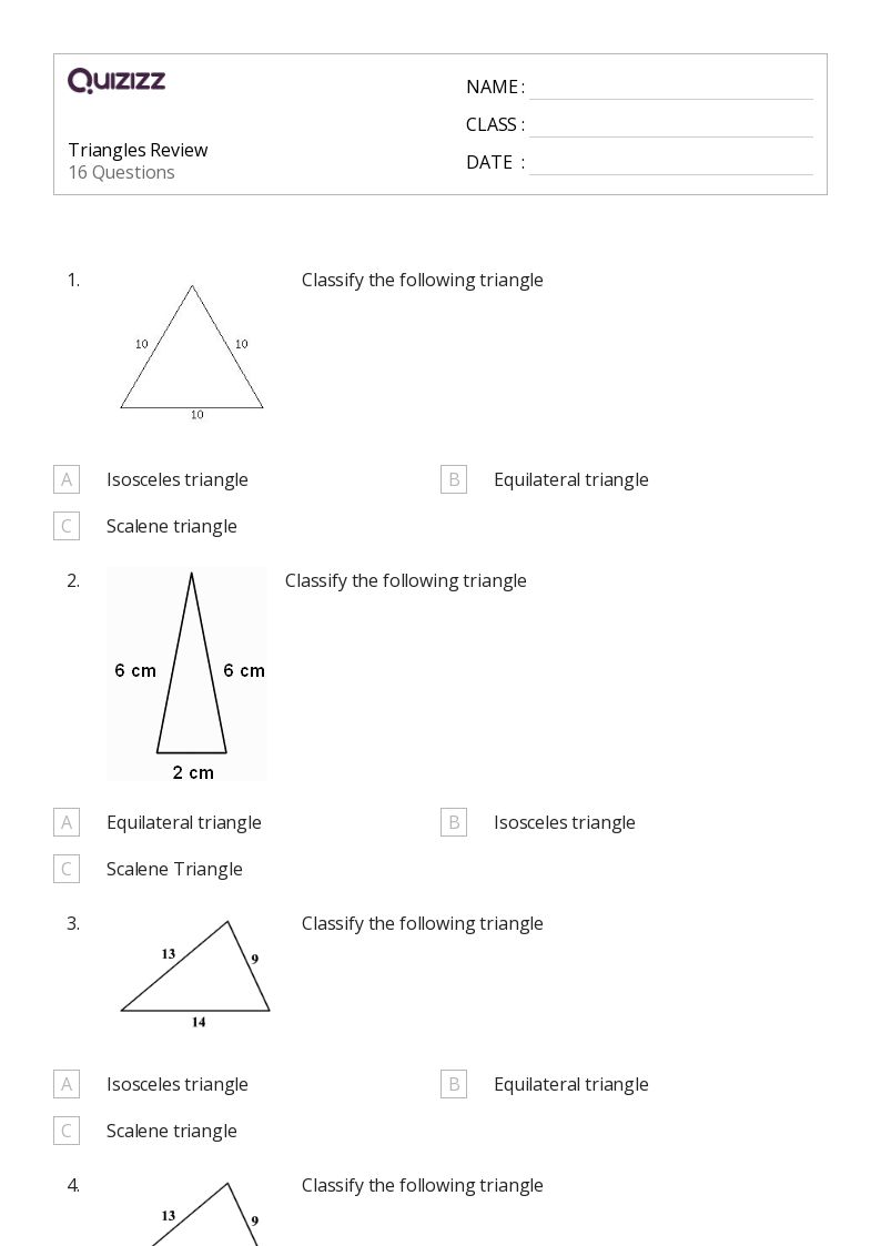 50+ Triangles worksheets for 5th Grade on Quizizz Free & Printable