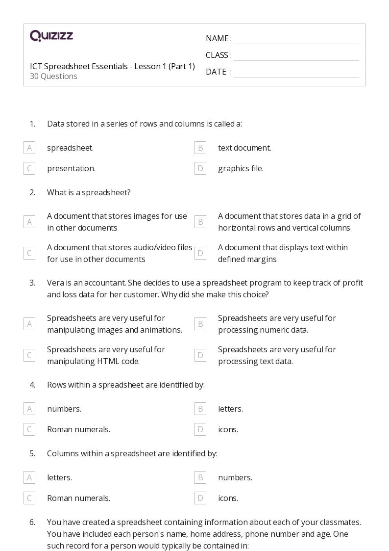 50+ Organizing Data worksheets on Quizizz Free & Printable