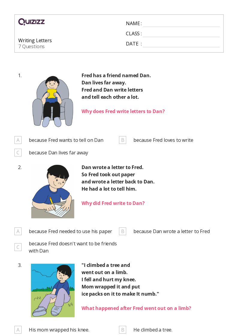 50+ Writing Letters worksheets for 2nd Grade on Quizizz Free & Printable