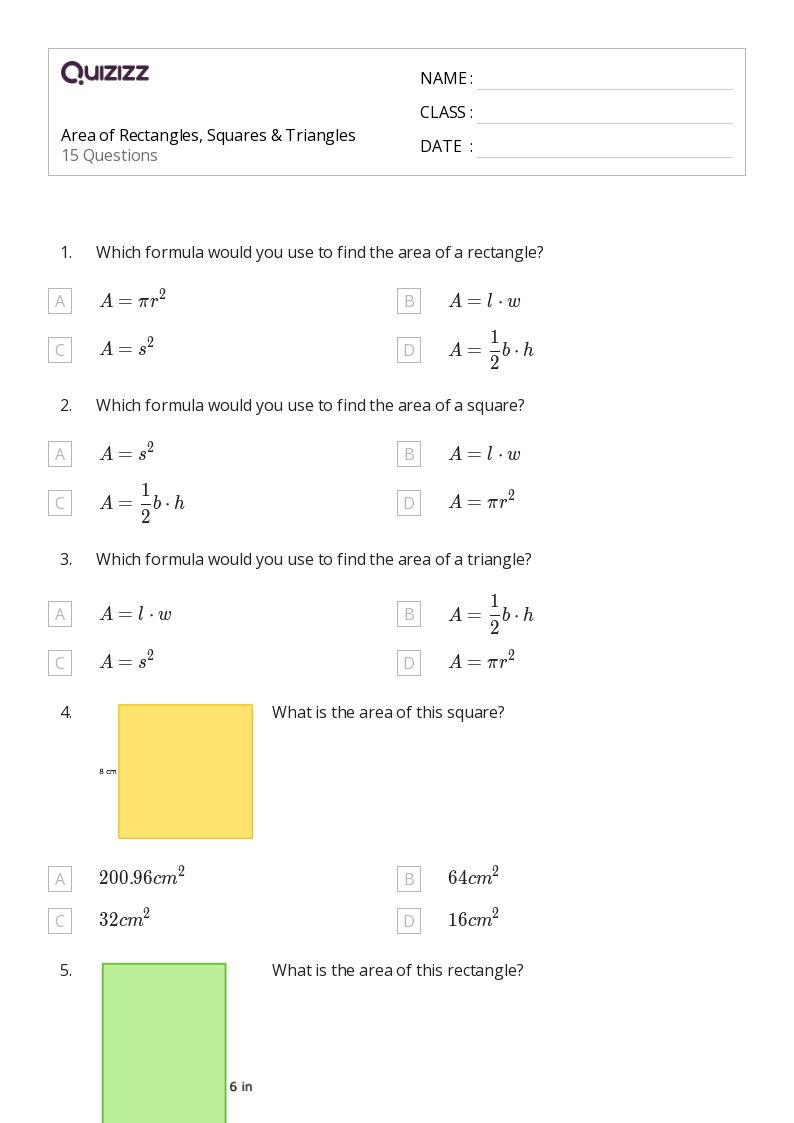 50+ Area of a Rectangle worksheets for 8th Class on Quizizz Free